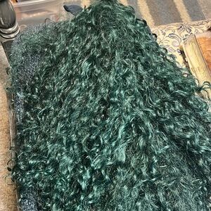 Motown Tress gorgeous long wavy lace front wig in green and black